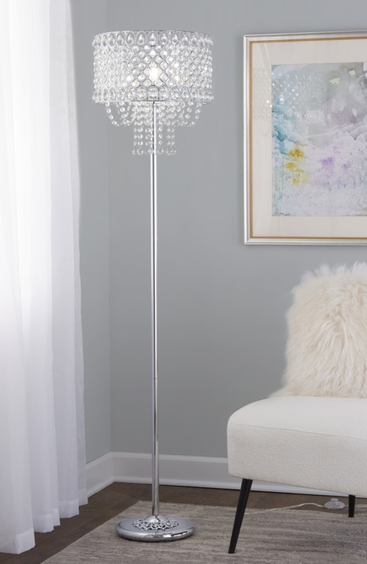 Yager 60'' Polished Chrome Traditional Floor Lamp
