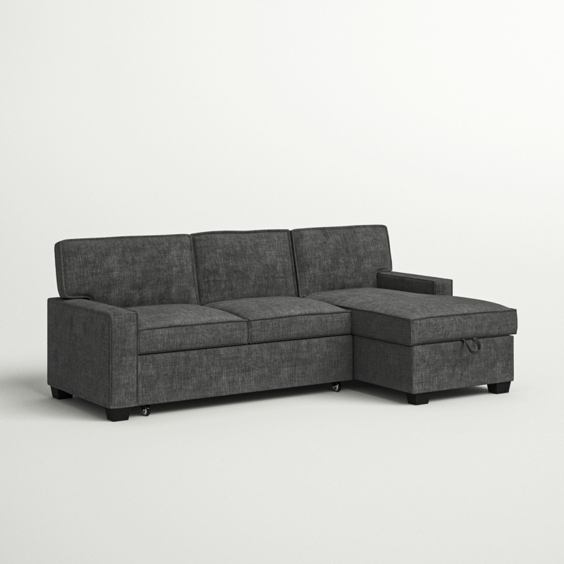 Yates 3 - Piece Upholstered Pull Out Sectional Sleeper Sofa With Storage Chaise