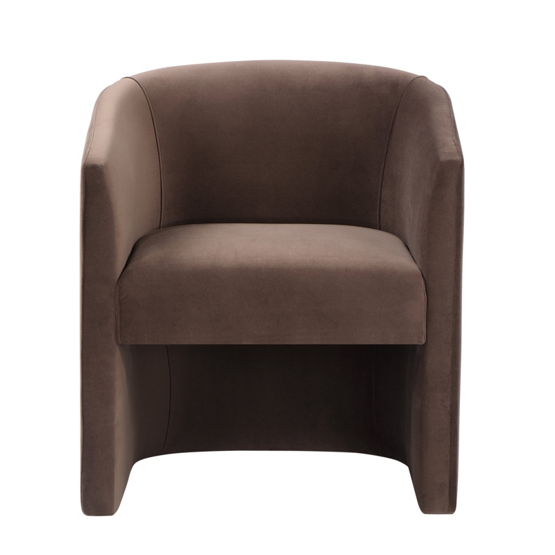 Yoel Velvet Solid Back Arm Chair