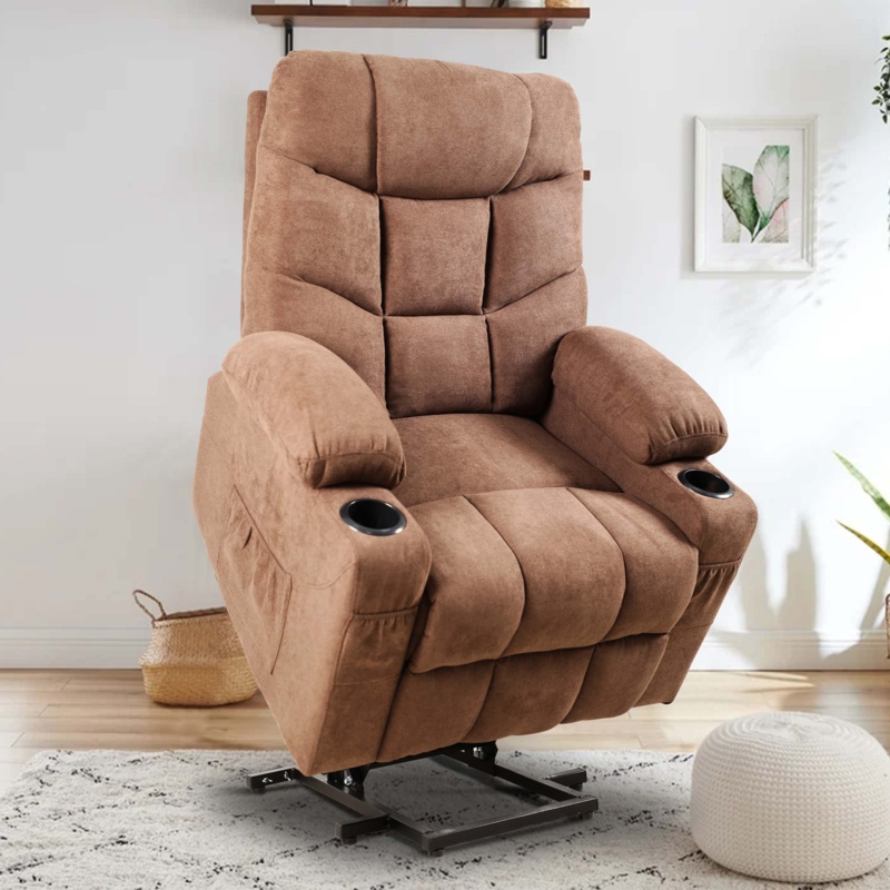 Zaarah 33.5'' Wide Faux Leather Power Lift Assist Standard Recliner with Massager