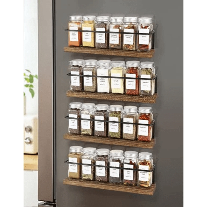 1 Pc Space-saving Magnetic Spice Rack For Refrigerator And Microwave - Organize Your Kitchen With Ease