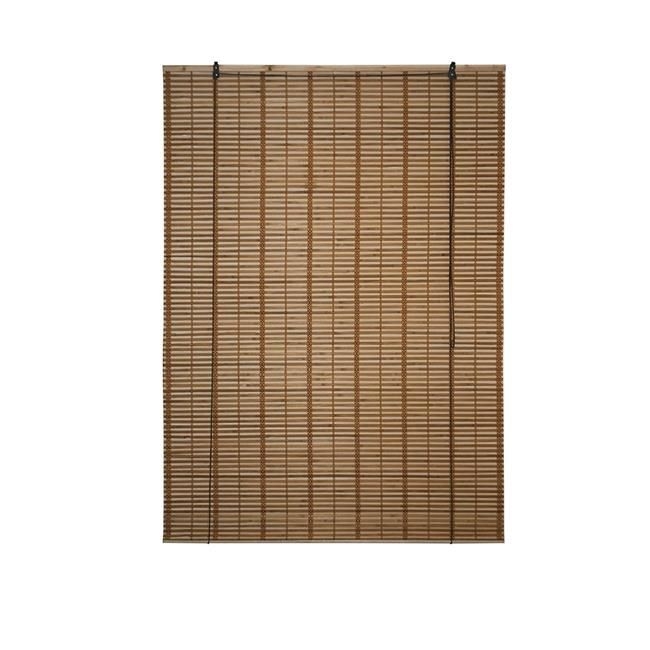 Aleko BBL46X64BR-UNB 46 x 64 in. Bamboo Midollino Wooden Roll Up Blinds Light Filtering Shades, Light Brown