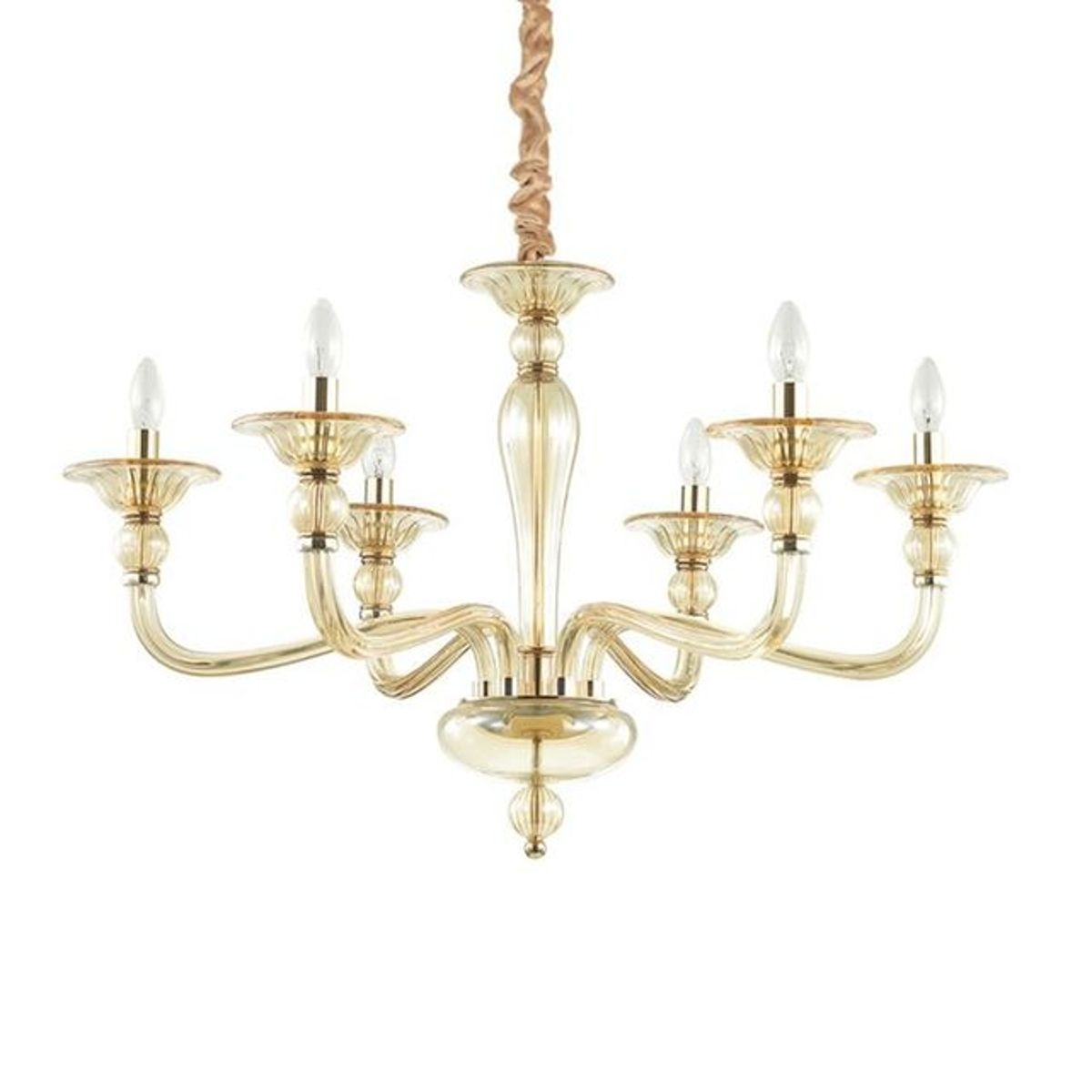 Chandelier Danieli Sp6 Verre Ambr 40w Max