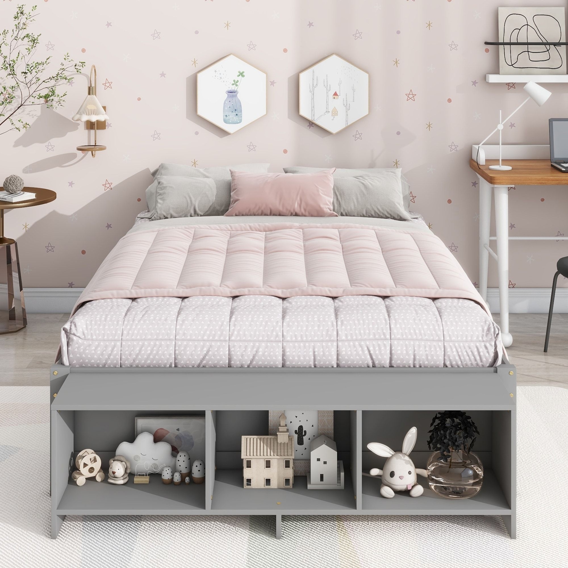 Full Size Bed with Storage Case