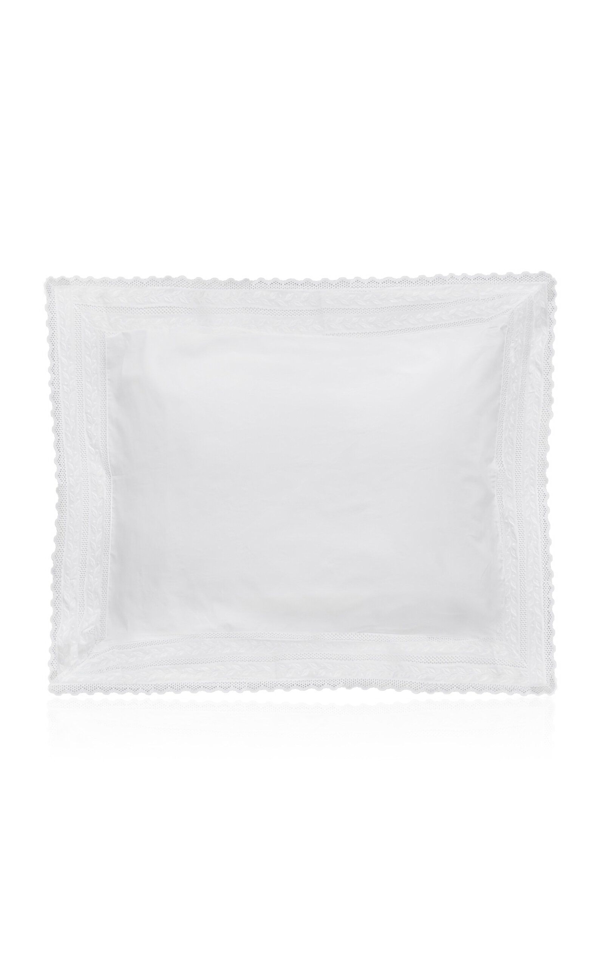 Los Encajeros  - Hojas Percale Standard Sham - White - Moda Operandi