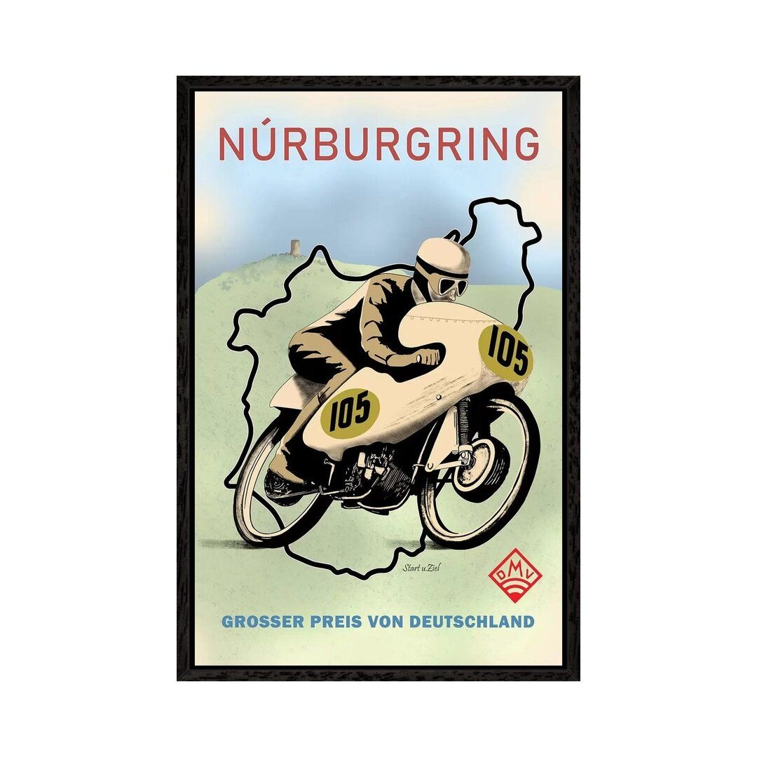 Nurburgring Motor Racing 1949 by Mark Rogan - Advertisement on Canvas