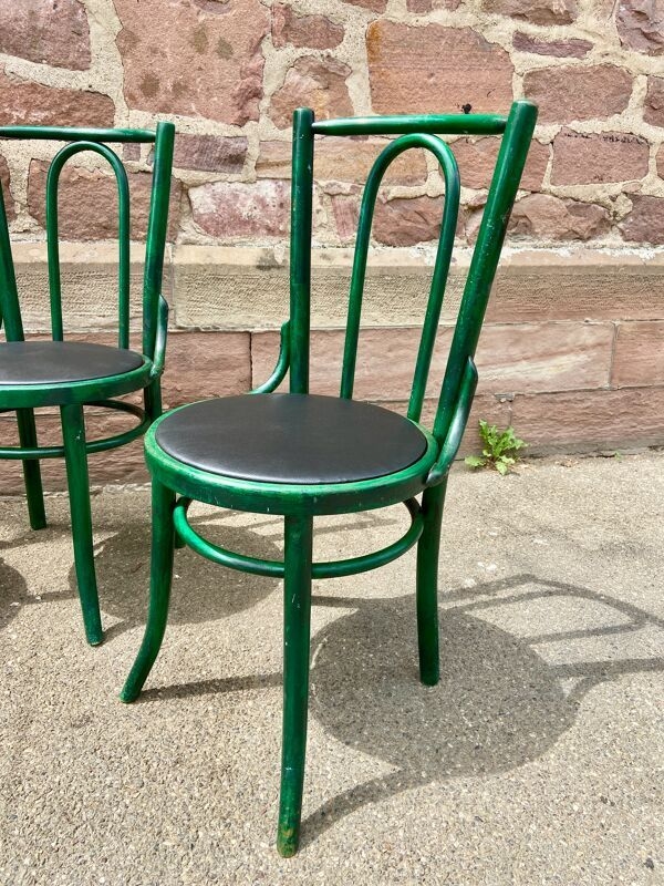 Set de 4 chaises restaurant caf bois courb bistrot