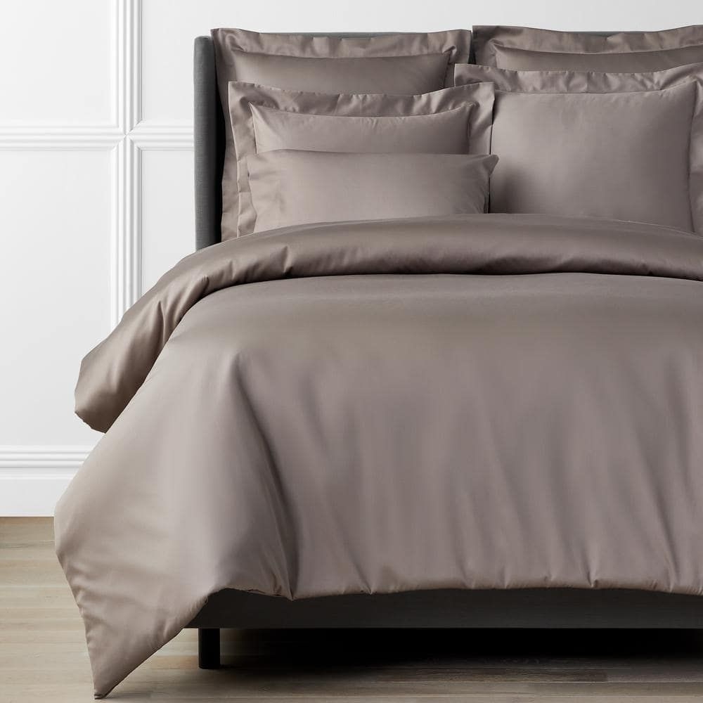 The Company Store Legends Hotel Mocha 450-Thread Count Wrinkle-Free Supima Cotton Sateen King Duvet Cover, Brown