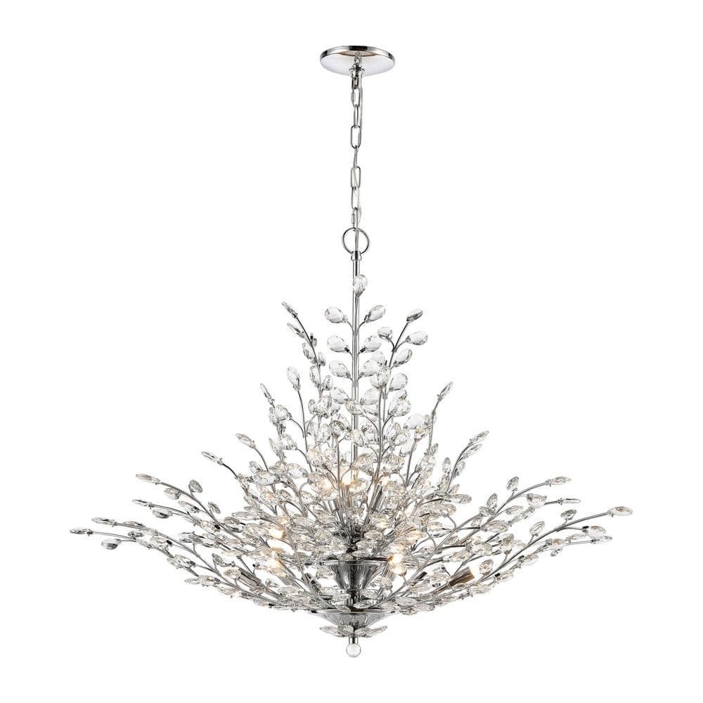 Titan Lighting Continuance 38 in. W 12-Light Polished Chrome Chandelier with No Shades
