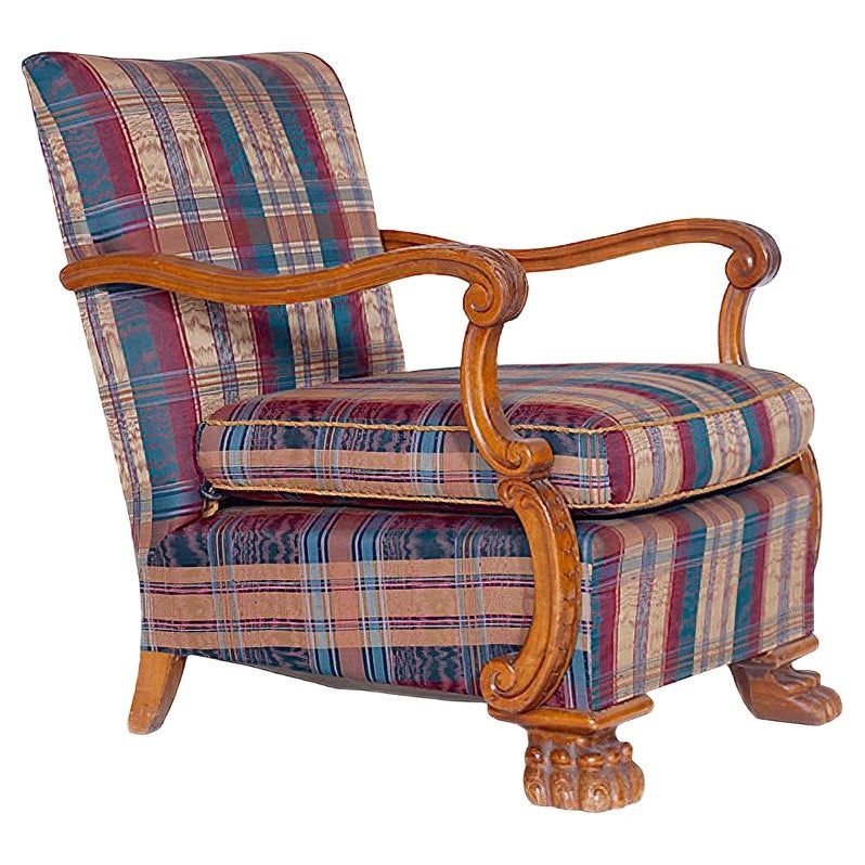 Vintage Czech Carved Armchair