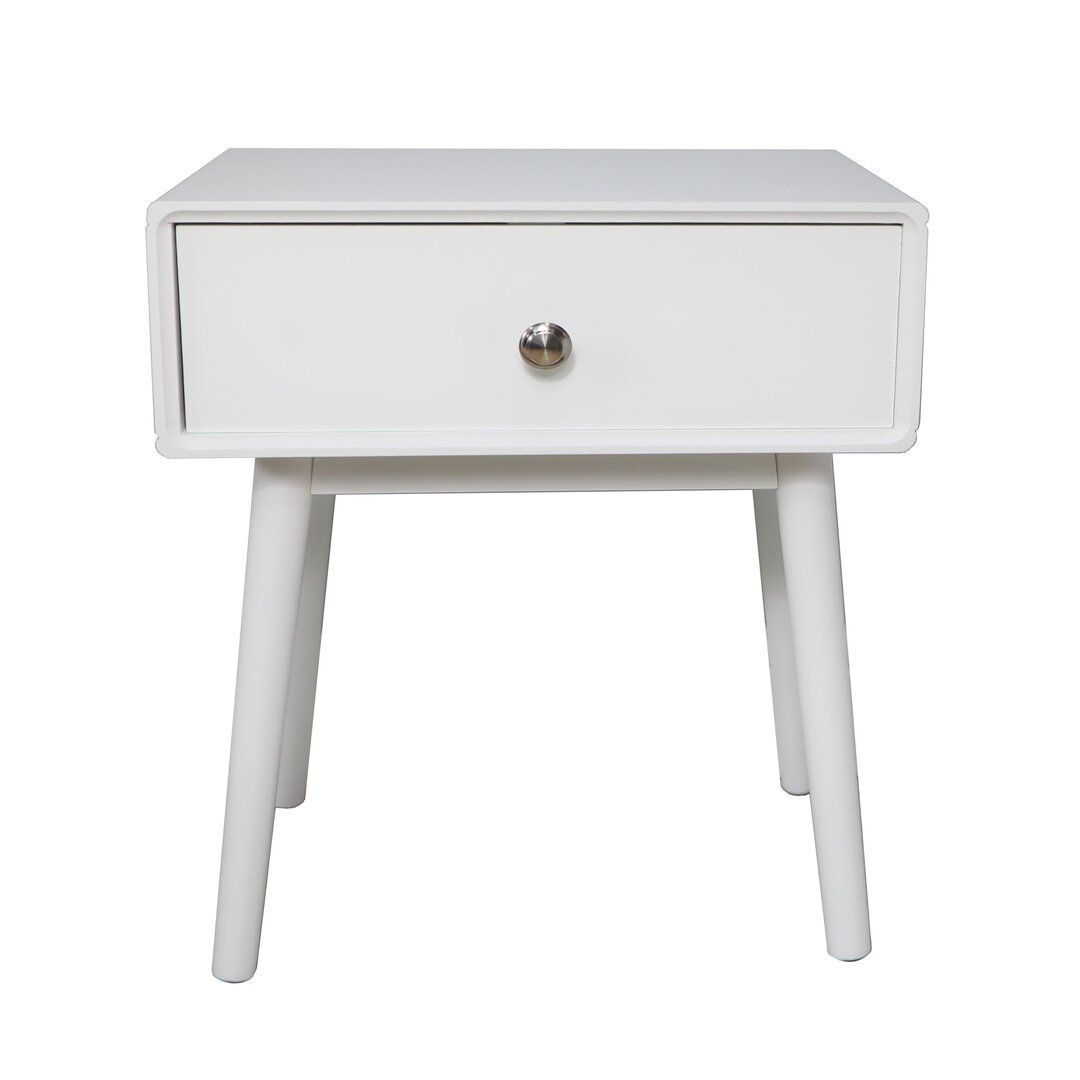 Yoder Bedside Table With One Drawer,Grey