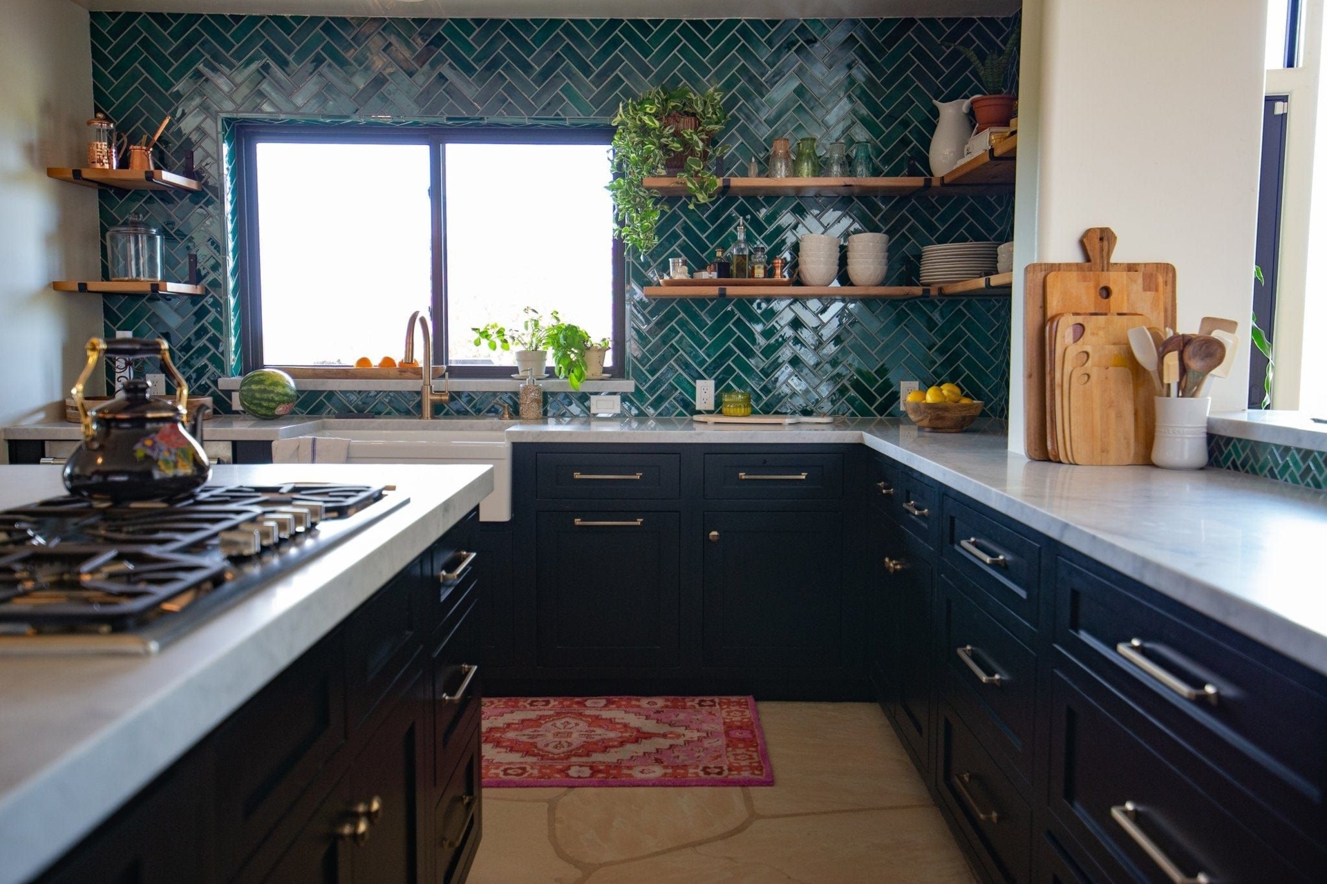 2x6 Herringbone Pattern - 75 Emerald - 75 Emerald