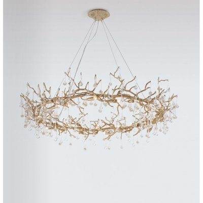 ALAN MIZRAHI LIGHTING Organic Light Bronze Pendant Bijout Teardrop Chandelier in Black / Yellow, Size 41" H x 42" W x 12" D | Wayfair
