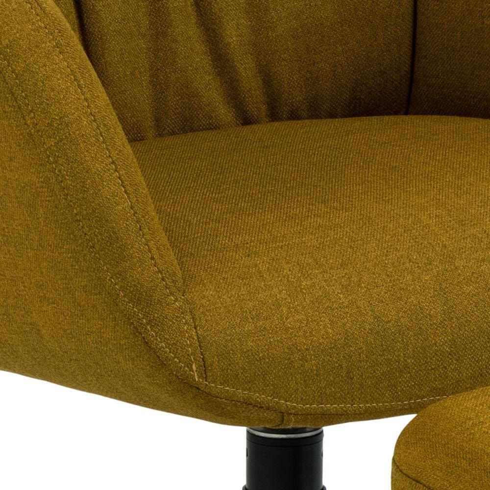 Bendt Draaifauteuil 'Mek' Met voetenbank, kleur Geel