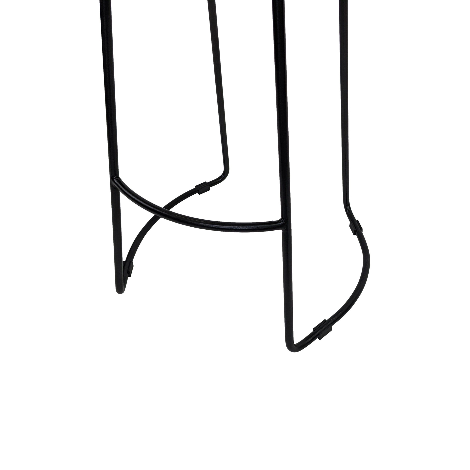 Black Steel Barstool Natural