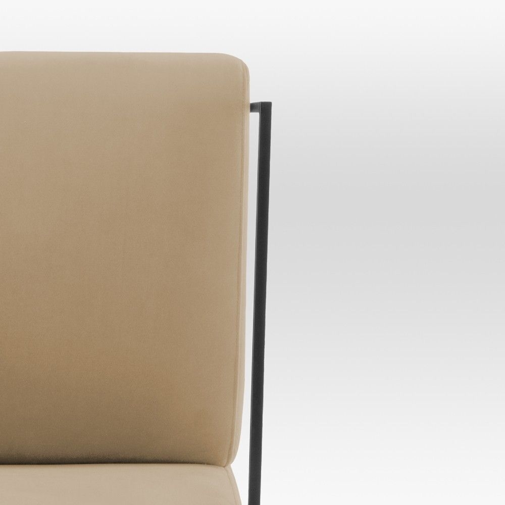 eLuxury Metal Arm Accent Chair, Brown Velvet