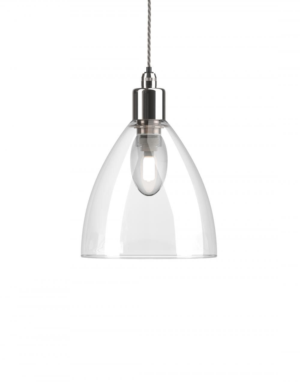 Fritz Fryer Ledbury bathroom pendant - Medium - clear, Nickel  - Bathroom Lighting Clear Designer Pendant Lighting