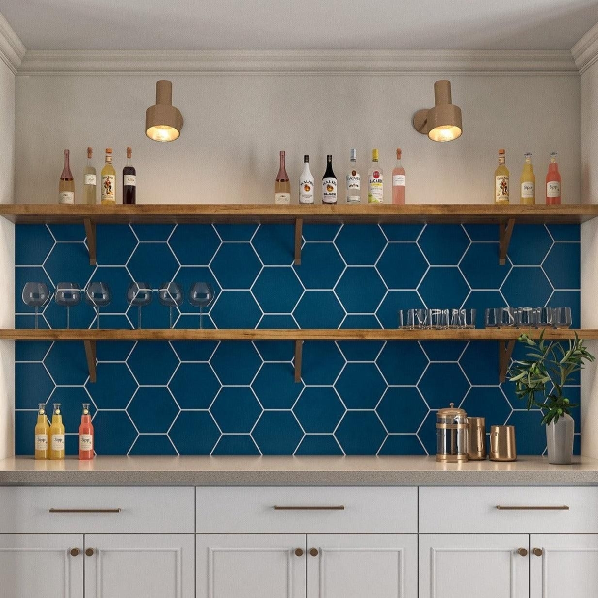 Hustle Hexagon - White / Matte / 8x9 / Hexagon Field Tile
