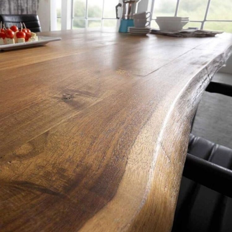 Industrial Brown Rectangle Shape Dining Table Solid Wood Standard Dining Table for Kitchen - 55.1L x 27.6W x 29.5H / Without Chairs