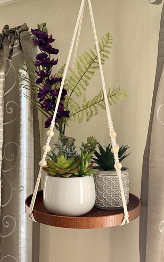 Macrame Plant Hanger Indoor Hanging Planter Shelf Decorative Flower Pot Holder