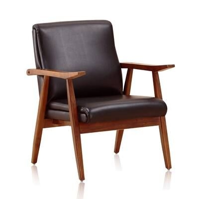 Manhattan Comfort ArchDuke Black and Amber Accent Arm Chair