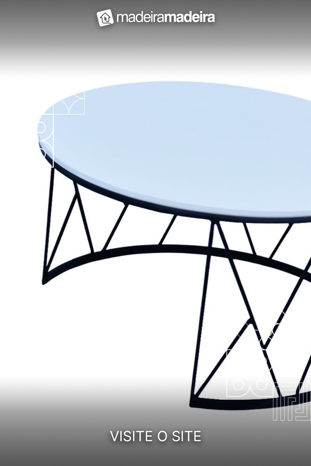 Mesa de Centro Redonda Branca Classica G