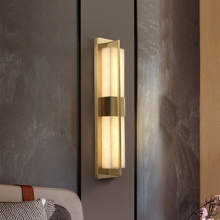 Modern Simple Style Marble Wall Sconce Fixture for Bedside Corridor and Stair - 23.5 / Gold
