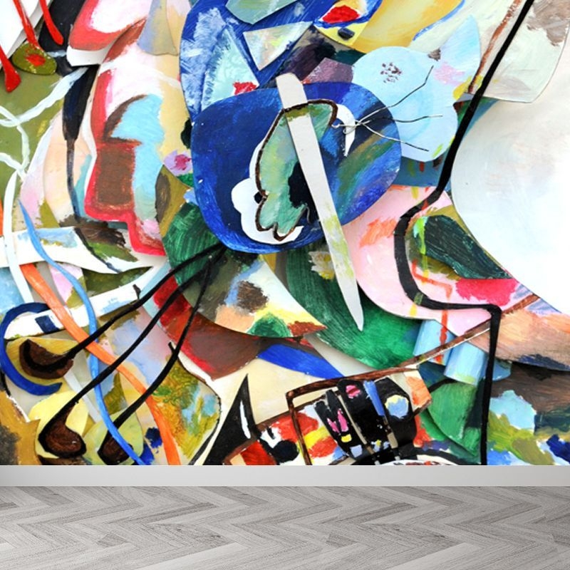 Multicolored Pattern Mural Decal Modern Artistic Non-Woven Material Wall Covering - 58 x 38 / Green / Design 4