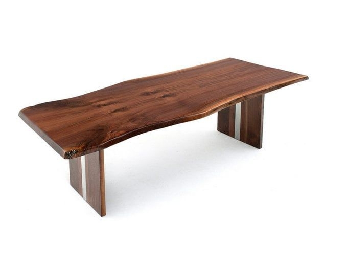 Natural Edge Modern Dining Table, Black Walnut, Wooden Dining Table, Kitchen Dining Table Solid Wood Coffee Table