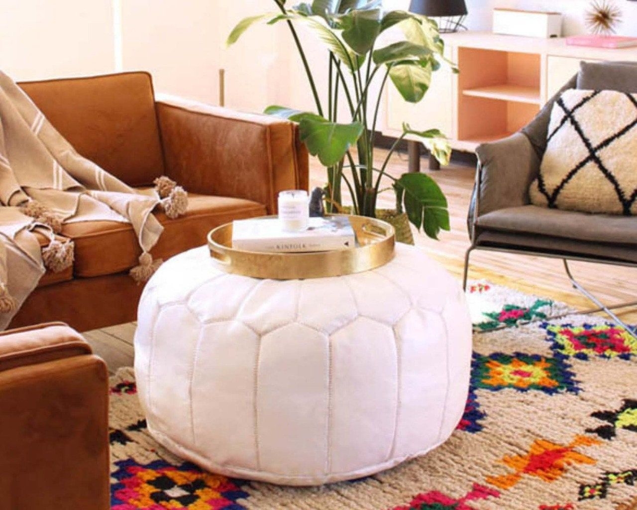 Original White Ottoman moroccan  leather Pouf,ottoman Moroccan pouf, Berber pouf, ottoman pouf, Pouffe Footstool ,leather pouf,50% OFF.