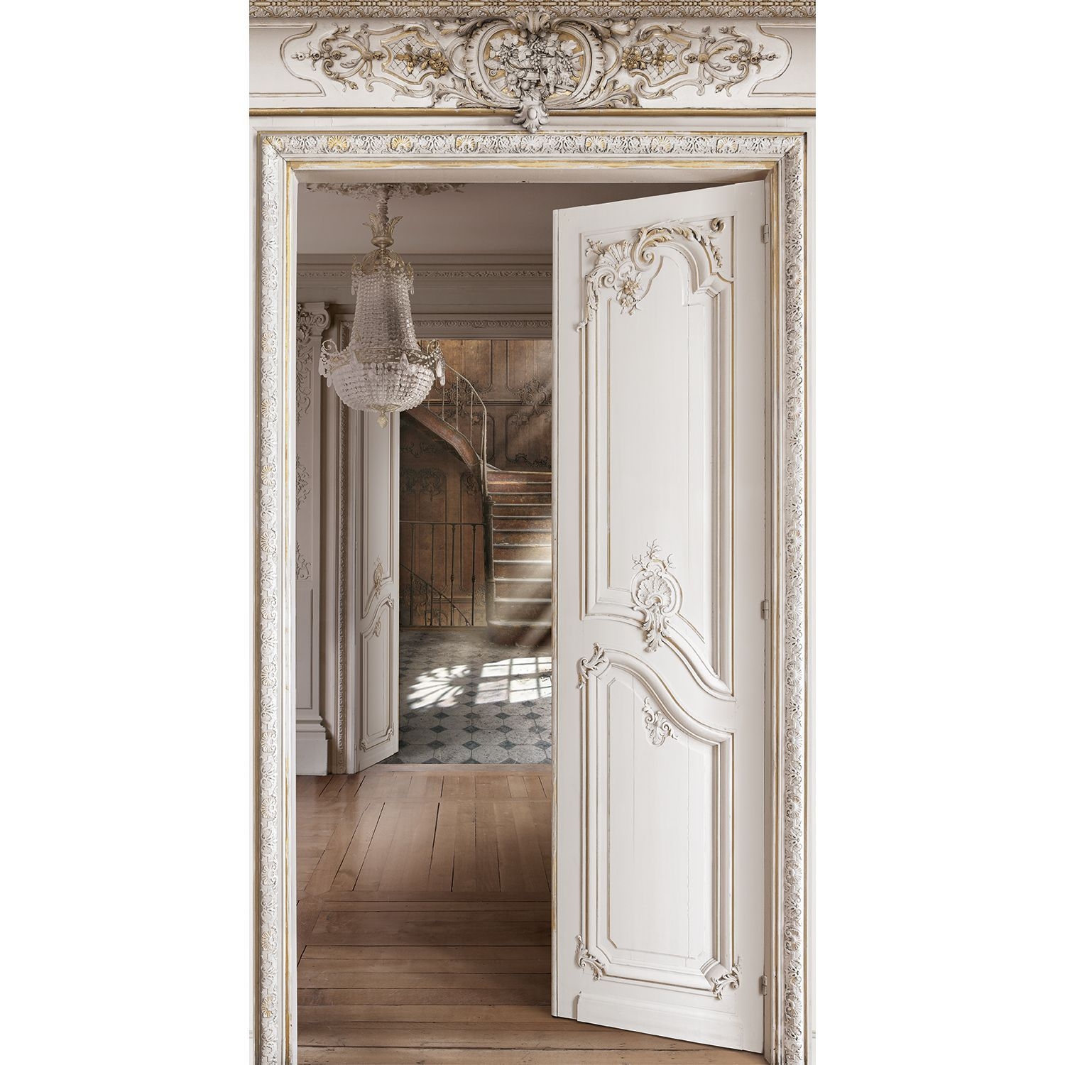 Papier peint boiseries Haussmann - Beige