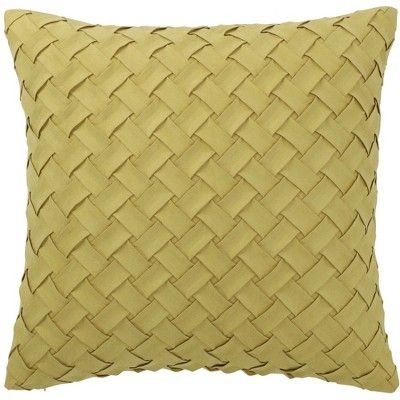 PiccoCasa Throw Pillow Cover Lattice Pattern Decors Pillowcase with Zipper Closure Yellow 18" x 18"