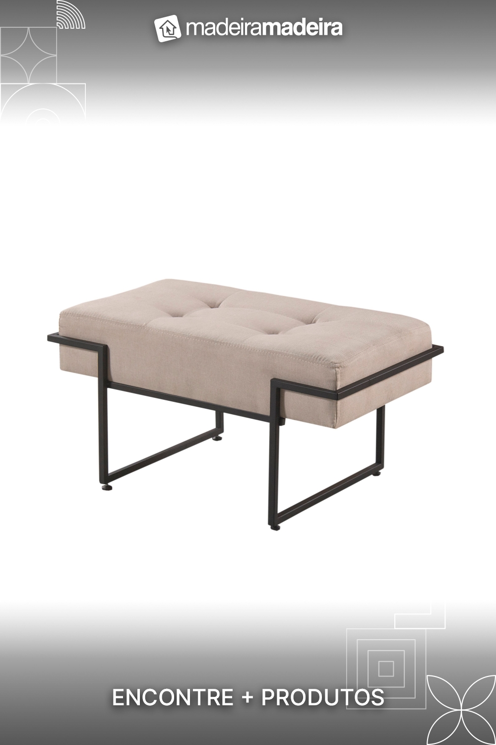 Puff Confortavel de Luxo Tecido Linho