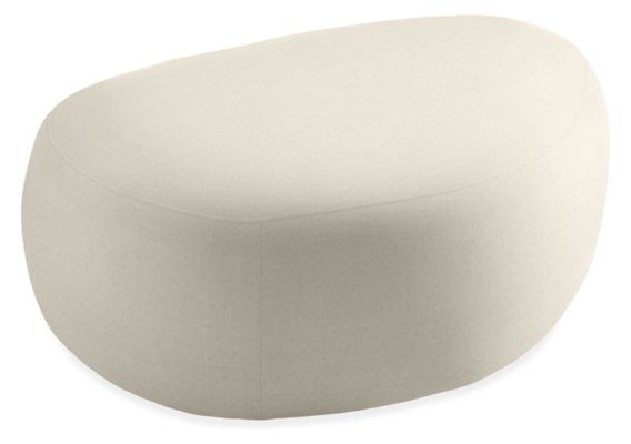 Room & Board | Modern Stratford Ottoman in Mist Natural White - Stain-Resistant Fabric 44w 30d 15h