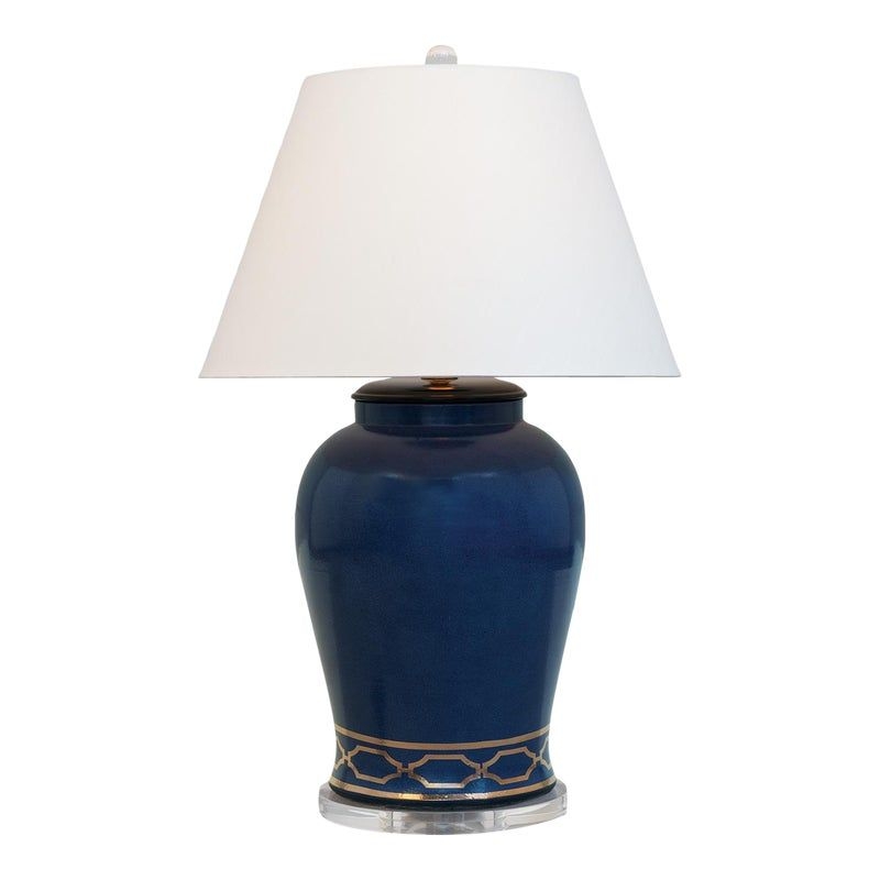 Scalamandre Maison by Port 68 Pavillion Indigo Lamp, 35"H
