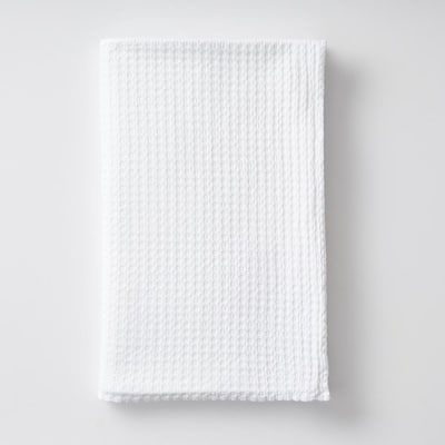 The Company Store Textured Waffle White Cotton Blend King Woven Blanket