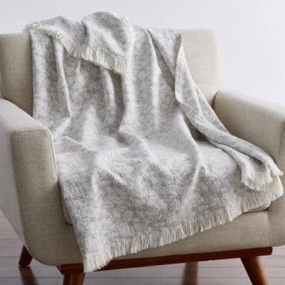The Company Store Tie Dye Gray Cotton Summer Throw Blanket