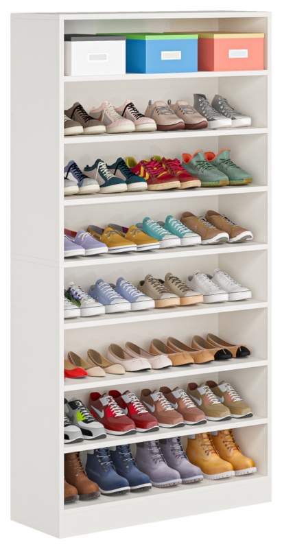 9 Tiers Heavy Duty Wood Freestanding Shoe Storage Cabinet for 40-45 Pairs