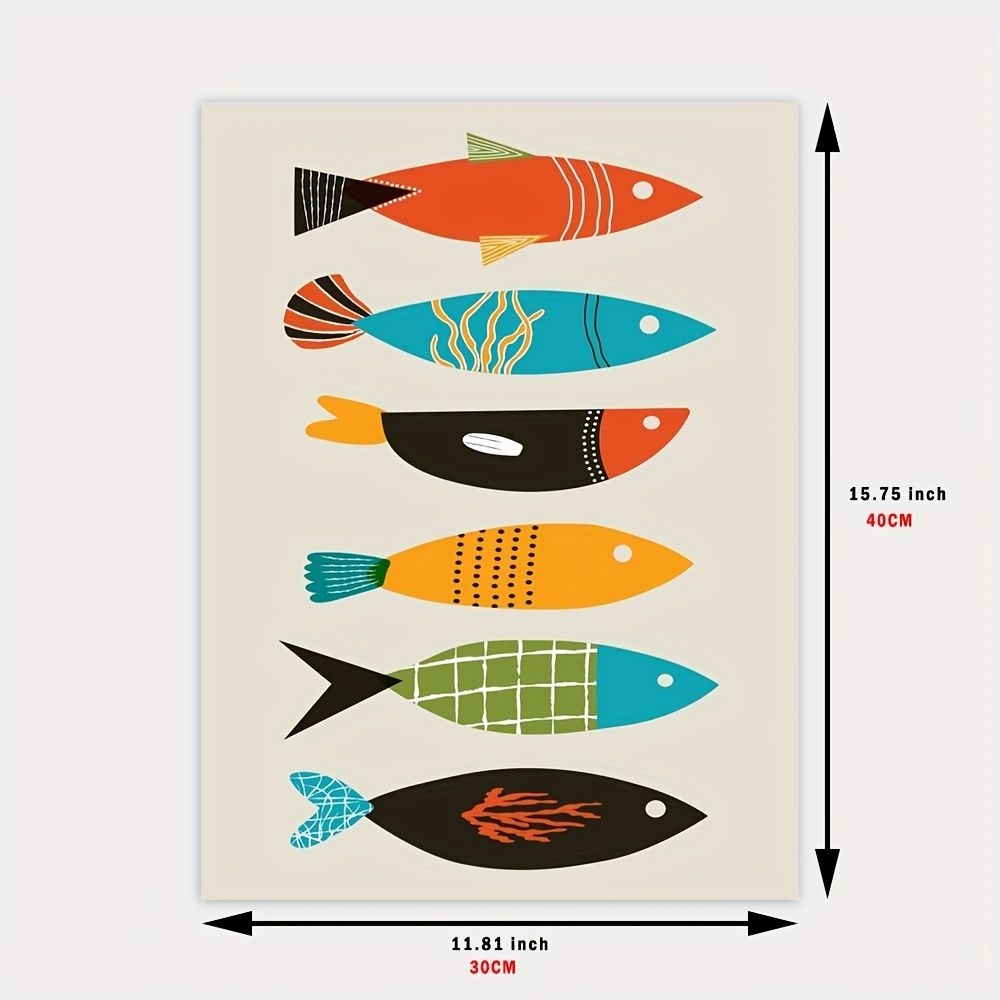 1pc, Modern Fish Canvas & Print, Fish Art, Abstract Fish Poster, Wall Art, Bedroom Living Room Home Decor, No Frame