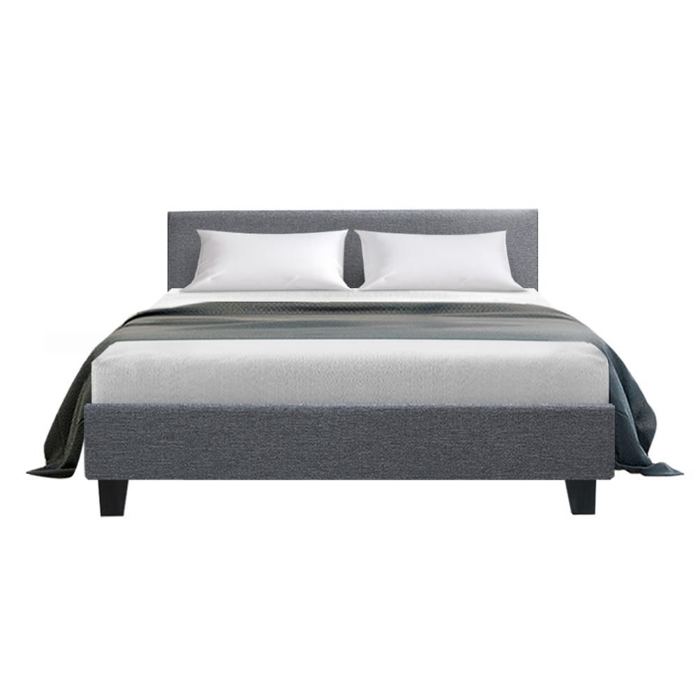 Artiss Neo Fabric Bed Frame - Grey Double
