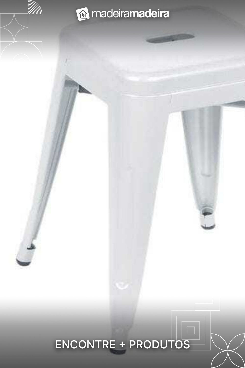 Banco Tolix Branco 41,5 x 41,5 x 44 - Or 6607 Baixa