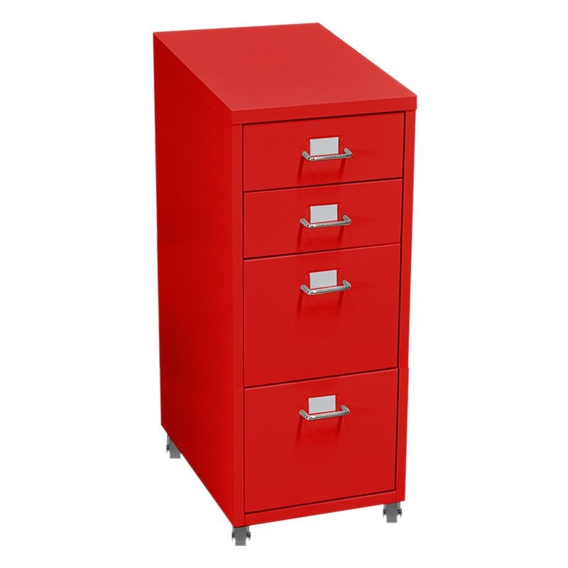 Canary 4-Drawer Metal Filing Cabinet Steel Red Me Levede