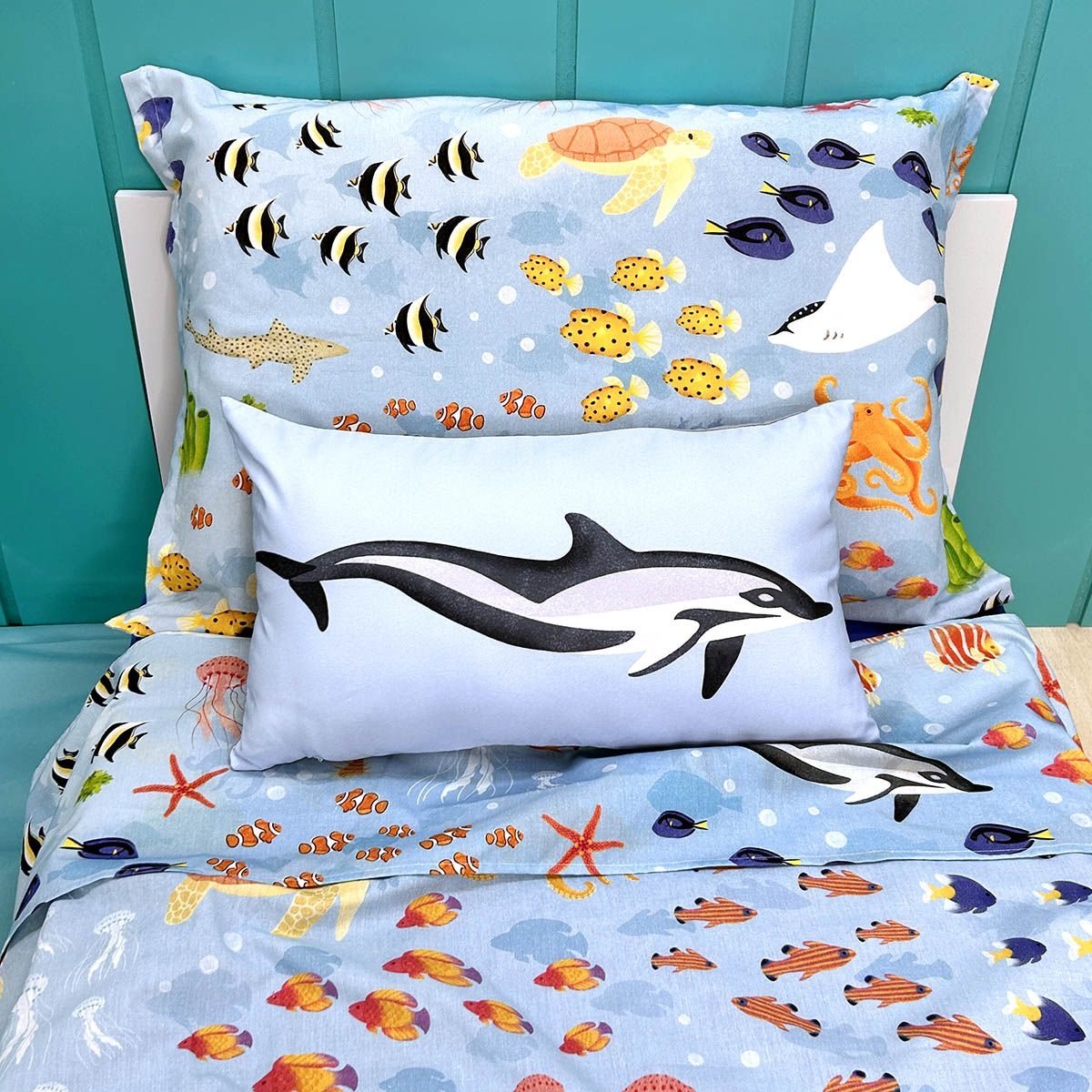 Capa de Almofada Retangular Golfinho 50x30 cm