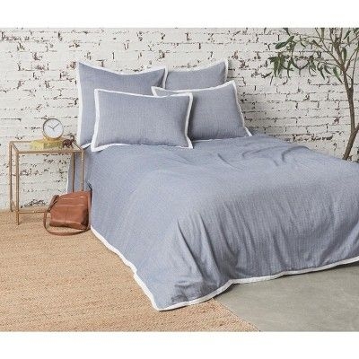 carol & frank Roscoe Indigo King Duvet Cover
