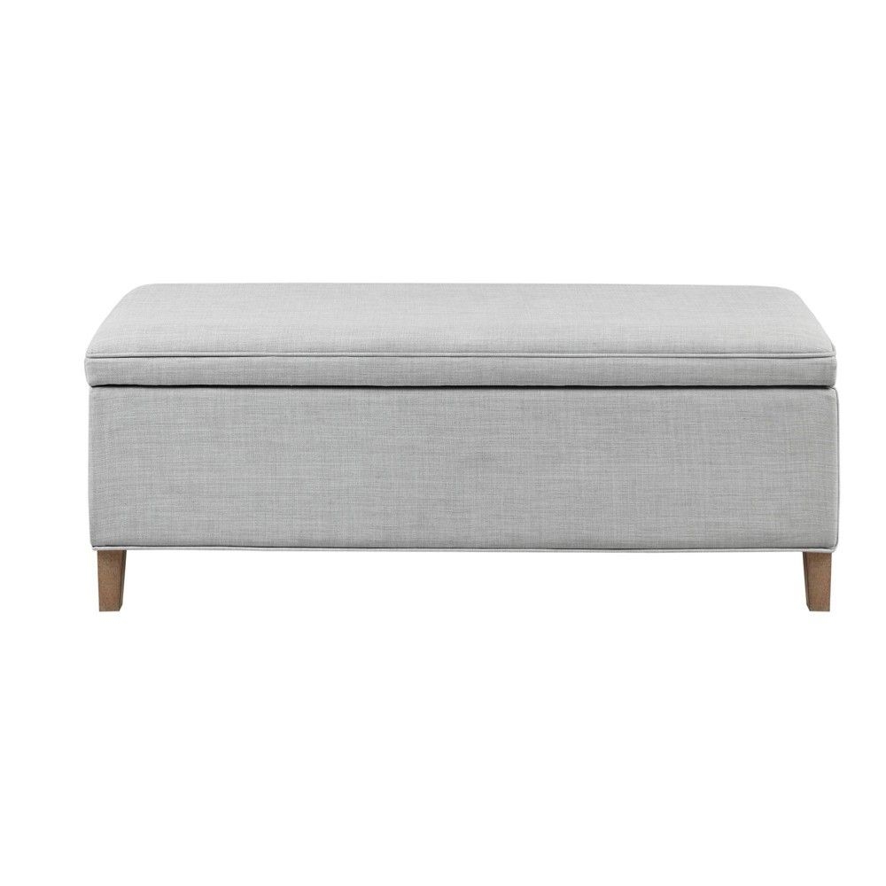 Caymu Rectangular Soft Close Storage Bench Light Gray - Martha Stewart