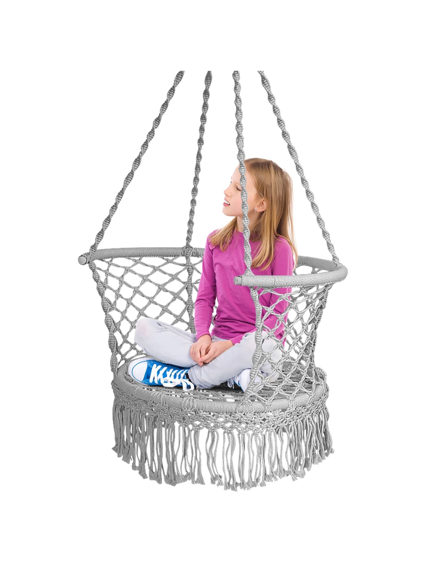 Costway Hanging Hammock Chair Cotton Rope Macrame Swing Indoor Outdoor