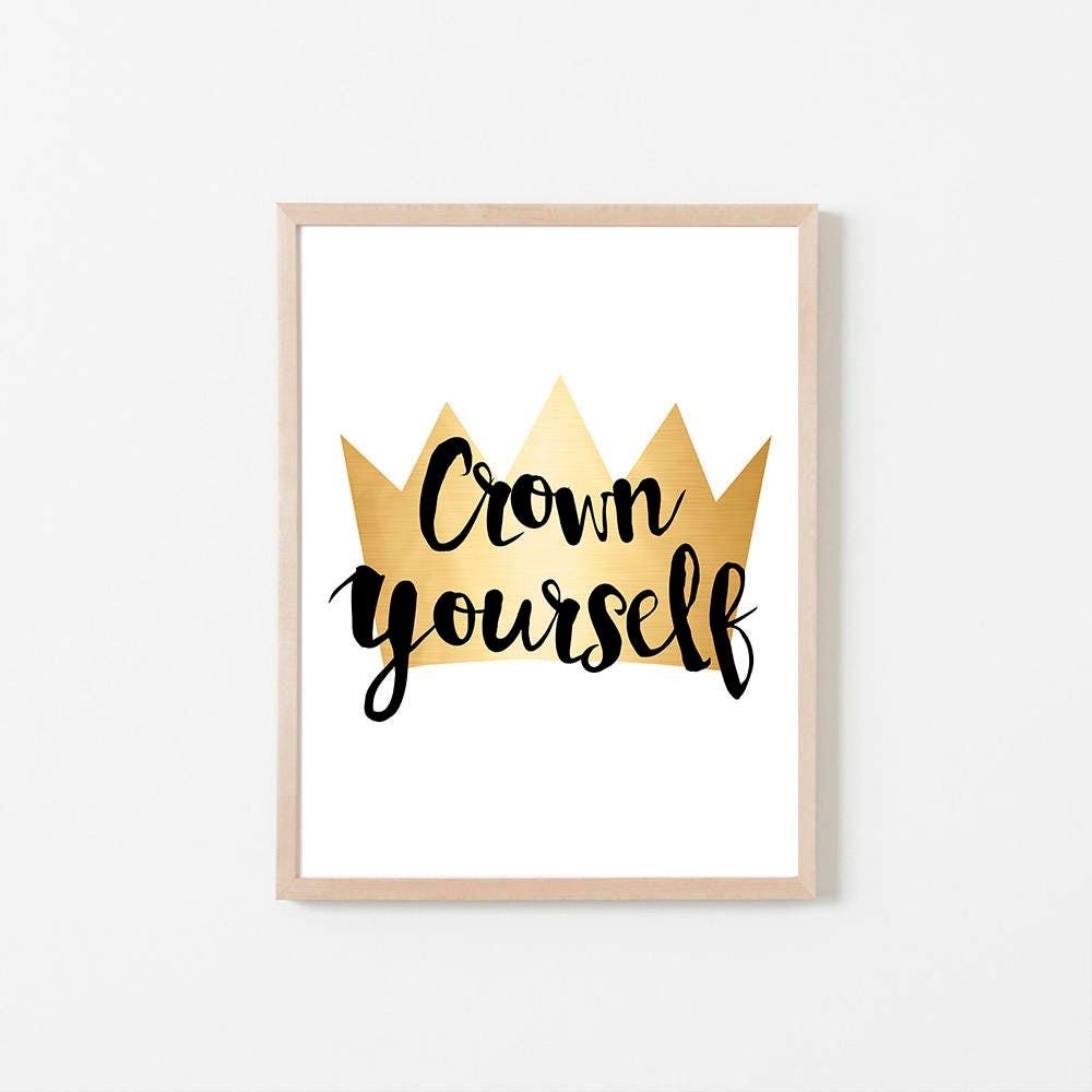 Crown Yourself Printable Sign, Wild One Birthday, Wild, Where The Wild Things Are Birthday Party or Baby Shower, 8x10 Instant Download