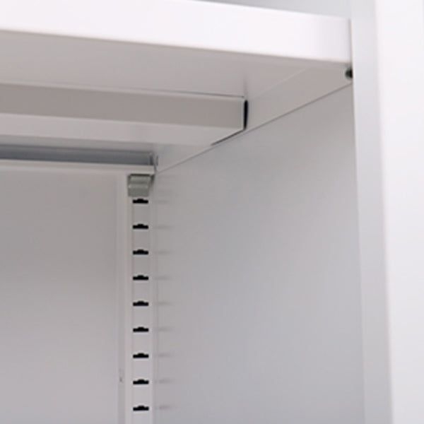 Door Steel Sideboard Modern Server Cabinet with Storage for Dining Room - 16L x 16W x 40H / White