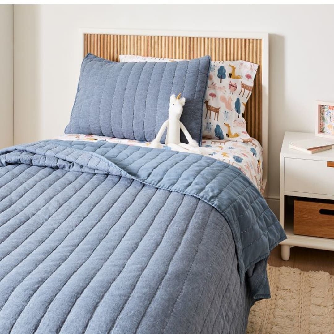 Euro Linen Cotton Pick Stitch Quilt, Adobe Rose, F/Q, WE Kids