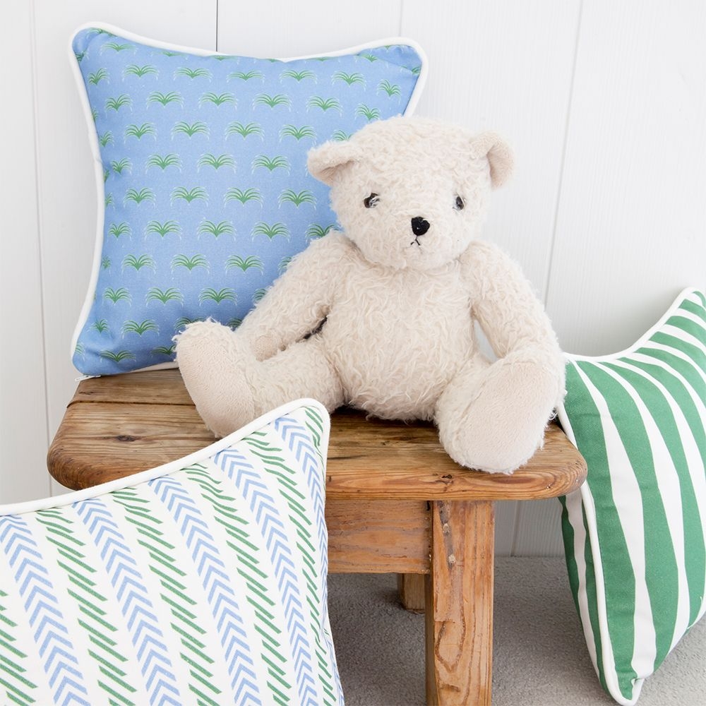 Evie & Skye Barnaby Cushion - Bright Blue & Green (Tiny Tots)